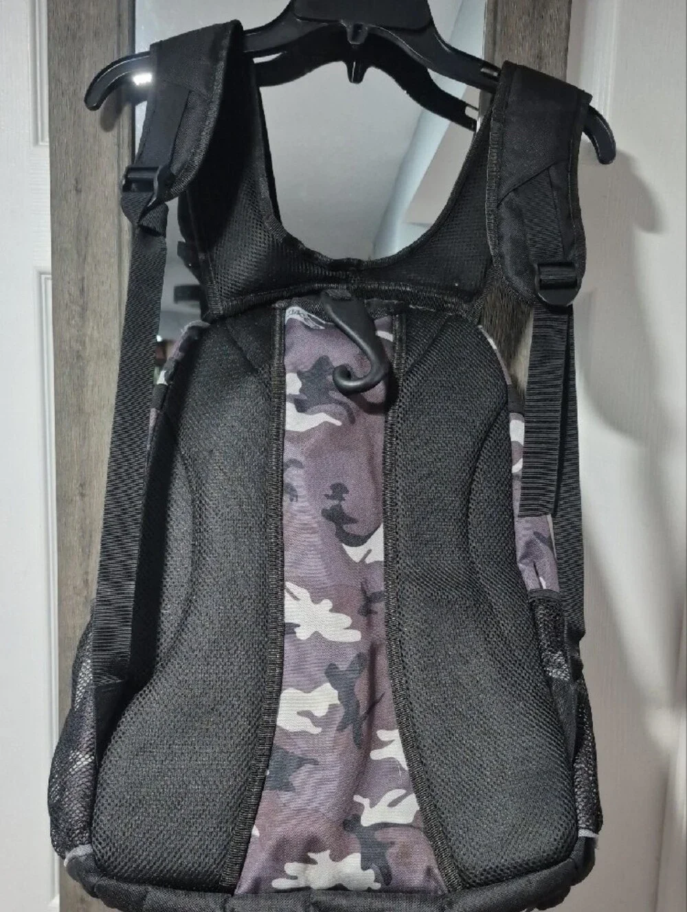 Men's Black & Gray Camo Backpack - Baseball Bag